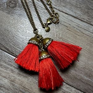 Brand 🆕 J. Crew Red Tassel Necklace